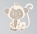 Rattan Affe Wandschild | Skandinavischer Affe | Boho Affen Kinderzimmer | Süßer Affe | Holzaffe |