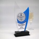 Moderne edle Sport Trophäe, eigener Text Logo, Acryl - Personalisierte Gravur - Pokal - Auszeichnung - Elegante Ehrungen – Bild 2