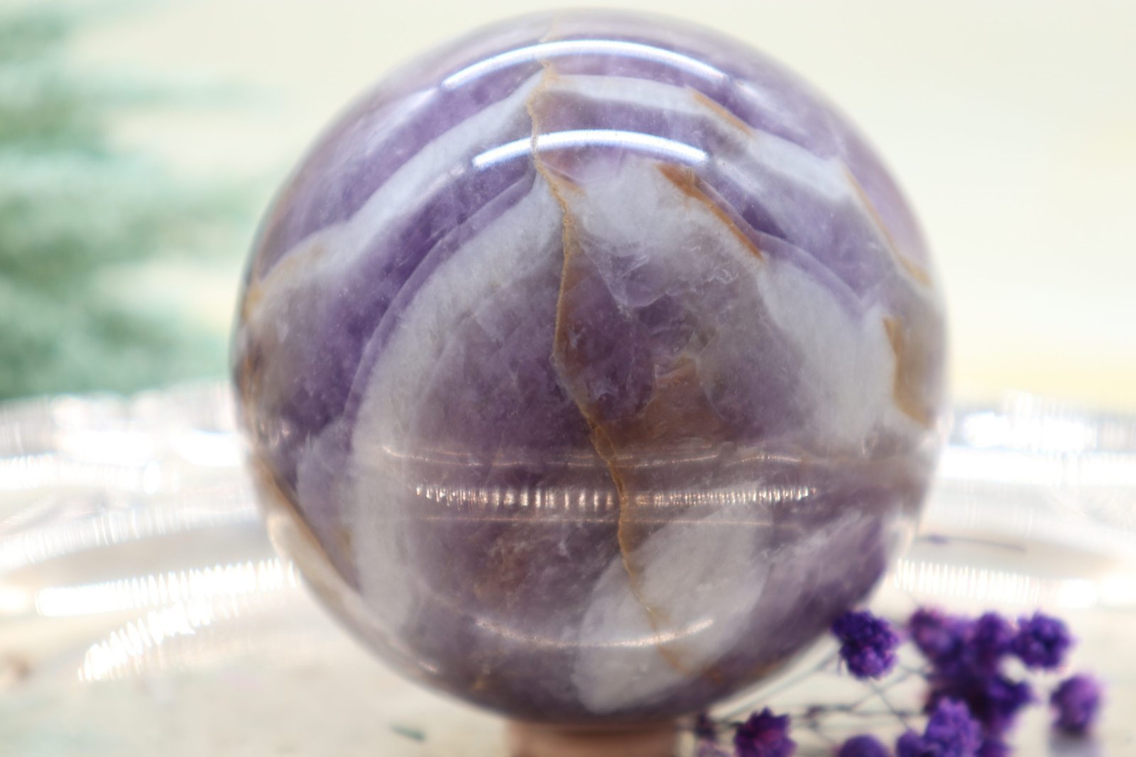 GROSSE AMETHYST EDELSTEINKUGEL 78 mm