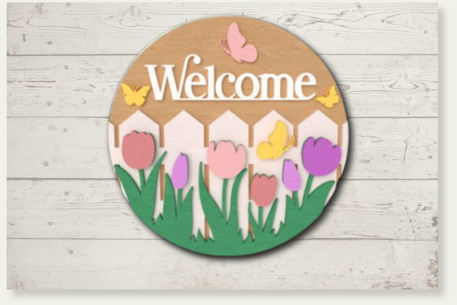 Fröhliches DIY Türschild Türhänger „Hello Spring“ aus Holz | Fantastisches Bastel Set