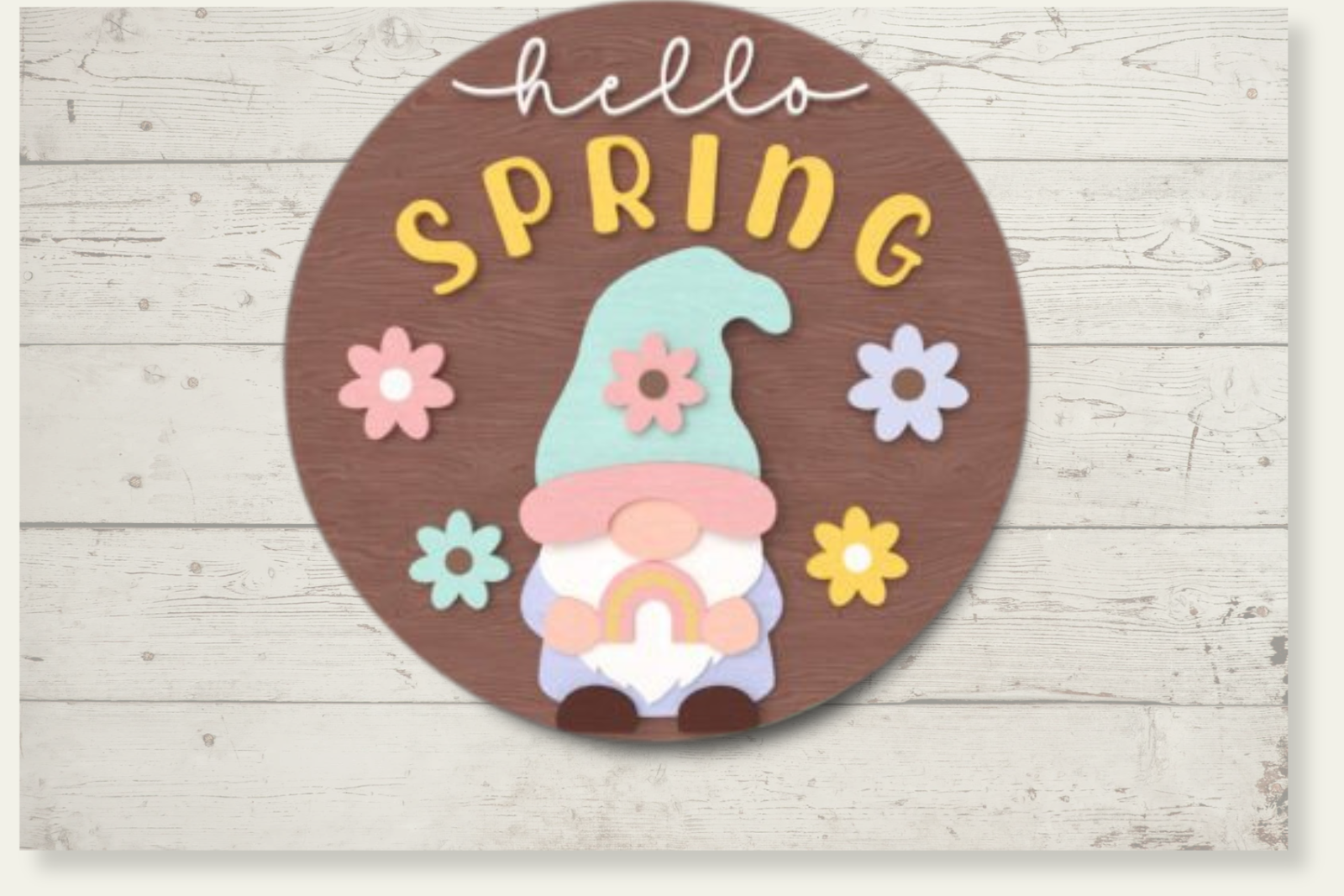 Fröhliches DIY Türschild Türhänger „Hello Spring“ aus Holz | Fantastisches Bastel Set