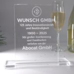 Personalisierte Acrylglas Trophäe – Rechteckig mit Sockel | 10 mm Premiumglas | Lasergravur mit Text & Logo – Bild 4