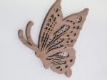 Schmetterling aus Nussbaum Holz mit Rattan Muster | Boho Schmetterlinge