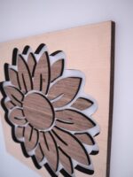 SONNENBLUME mit RATTAN Muster aus Nussbaum und Buche Sperrholz – Bild 4