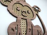 Rattan Affe Wandschild | Skandinavischer Affe | Boho Affen Kinderzimmer | Süßer Affe | Holzaffe | – Bild 4