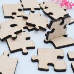 Holzpuzzle, unbehandeltes blanko Puzzle zum selbst bemalen, rohe Puzzle Teile, kreativ gestalten, pädagogisch wertvoll, 16 Teile ab 3+ Plus – Bild 6