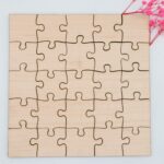 Holzpuzzle, unbehandeltes blanko Puzzle zum selbst bemalen, rohe Puzzle Teile, kreativ gestalten, pädagogisch wertvoll, 25 Teile ab 3+ Plus – Bild 4