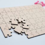 Holzpuzzle, unbehandeltes blanko Puzzle zum selbst bemalen, rohe Puzzle Teile, kreativ gestalten, pädagogisch wertvoll, 60 Teile ab 3+ Plus – Bild 4