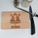Schneidbrett für Steaks und Grillen, Grill Father Barbeque, Grillbrett aus unbehandelten Buchenholz, BBQ, Männer Geschenk für Grillmeister – Bild 2