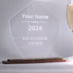 Moderne edle Trophäe Award, eigener Text oder Logo, Orden Medaille aus Nussbaum und Acryl - Personalisierter Pokal - Auszeichnung – Bild 6