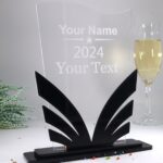 Moderne edle Sport Trophäe, eigener Text Logo, farbiges und klarem Acryl - Personalisierte Gravur - Pokal – Bild 3