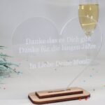 Moderne edle Trophäe Award Herzform, eigener Text, Orden Medaille aus Ahorn und Acryl - Personalisierter Pokal - Auszeichnung - Elegant – Bild 2