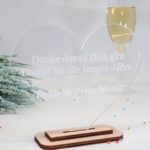 Moderne edle Trophäe Award Herzform, eigener Text, Orden Medaille aus Ahorn und Acryl - Personalisierter Pokal - Auszeichnung - Elegant – Bild 3