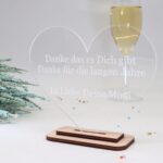 Moderne edle Trophäe Award Herzform, eigener Text, Orden Medaille aus Ahorn und Acryl - Personalisierter Pokal - Auszeichnung - Elegant – Bild 4