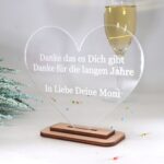 Moderne edle Trophäe Award Herzform, eigener Text, Orden Medaille aus Ahorn und Acryl - Personalisierter Pokal - Auszeichnung - Elegant – Bild 7