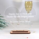 Moderne edle Trophäe Award Herzform, eigener Text, Orden Medaille aus Ahorn und Acryl - Personalisierter Pokal - Auszeichnung - Elegant – Bild 8