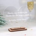 Moderne edle Trophäe Award Herzform, eigener Text, Orden Medaille aus Ahorn und Acryl - Personalisierter Pokal - Auszeichnung - Elegant – Bild 10