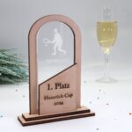Moderne edle Sport Trophäe, eigener Text Logo, Nussbaum und Acryl - Personalisierte Gravur - Pokal - Auszeichnung - Elegante Ehrungen – Bild 2