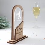 Moderne edle Sport Trophäe, eigener Text Logo, Nussbaum und Acryl - Personalisierte Gravur - Pokal - Auszeichnung - Elegante Ehrungen – Bild 3