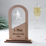 Moderne edle Sport Trophäe, eigener Text Logo, Nussbaum und Acryl - Personalisierte Gravur - Pokal - Auszeichnung - Elegante Ehrungen – Bild 5
