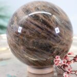 Große Schwarze Mondstein Edelsteinkugel mit wunderbarem Farbspiel – Bild 8