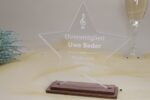 Award personalisiert edle Trophäe Award Stern Acrylglas 5 mm - eigener Text Pokal – Bild 10
