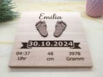 Personalisierbare Geburtstafel aus Massiven Holz – Bild 2