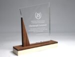 Repräsentativer Award, Trophäe, Auszeichnung aus Acrylglas und Nussbaum – Bild 3
