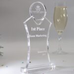 Hochwertige Auszeichnung, Personalisierter Kristall Acrylglas Pokal und Trophäe