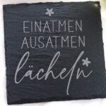 Lustiger Schieferuntersetzer graviert, Spruch Motiv – Bild 3