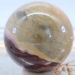 GROSSE MOOKAIT Edelsteinkugel 58 mm, Lila Gelb, schöne Maserung, hohe Qualität, Glänzend – Bild 6