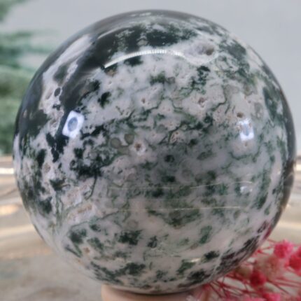 Dunkel Grüne Moosachat Edelsteinkugel