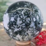 Dunkel Grüne Moosachat Edelsteinkugel, 79mm