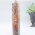 GROSSER ROSA ACHAT Edelstein Turm, Obelisk, Mineralien Kristall Spitze 220 mm