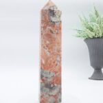 GROSSER ROSA ACHAT Edelstein Turm, Obelisk, Mineralien Kristall Spitze 220 mm – Bild 2