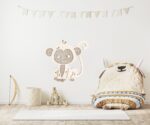 Rattan Affe Wandschild | Skandinavischer Affe | Boho Affen Kinderzimmer | Süßer Affe | Holzaffe | – Bild 2
